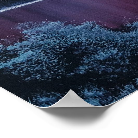 Northern Lights Bob Ross - inspirierte Landschaft Poster (Ecke)