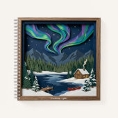 Northern Lights Canada Paper Collage Diorama Notizblock (Vorderseite)