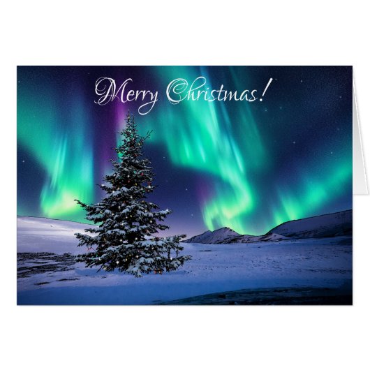 Northern Lights Christmas - 5" x 7" Art Card (Vorderseite (Horizontal))