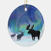 Northern Lights Elch Keramik Ornament (Links)