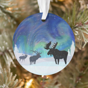 Northern Lights Elch Ornament