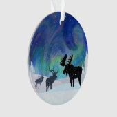 Northern Lights Elch Ornament (Vorderseite)