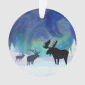 Northern Lights Elch Ornament (Vorderseite)