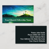 Northern Lights Empty Tomb Three Crosses Pastor Visitenkarte (Vorne/Hinten)