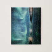 Northern Lights Fjord Foto Puzzle (Vertikal)
