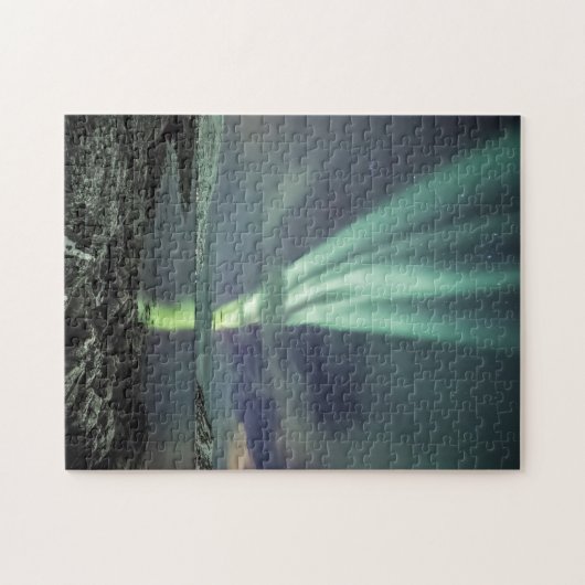 Northern Lights Fjord Norwegen Puzzle (Horizontal)