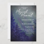 Northern Lights Forrest Magical Moment Wedding  Einladung (Vorderseite)