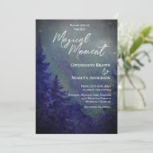 Northern Lights Forrest Magical Moment Wedding  Einladung (Stehend Vorderseite)