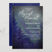 Northern Lights Forrest Magical Moment Wedding  Einladung (Vorne/Hinten)