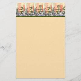 Northern Lights Gold Stationery Briefpapier