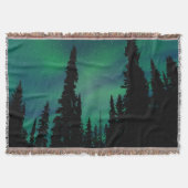 Northern Lights Green Night Sky Forest Decke (Vorderseite)