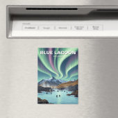 Northern Lights Island Blue Lagoon Travel Magnet (In Situ (Geschirrspüler))