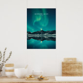 Northern Lights, Island Travel Artwork Poster (Küche)