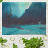 Northern Lights, Juneau, Alaska von Sydney Laurenc Geschirrtuch (Gefaltet)