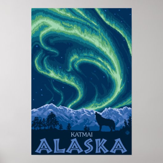 Northern Lights - Katmai, Alaska Poster (Vorne)