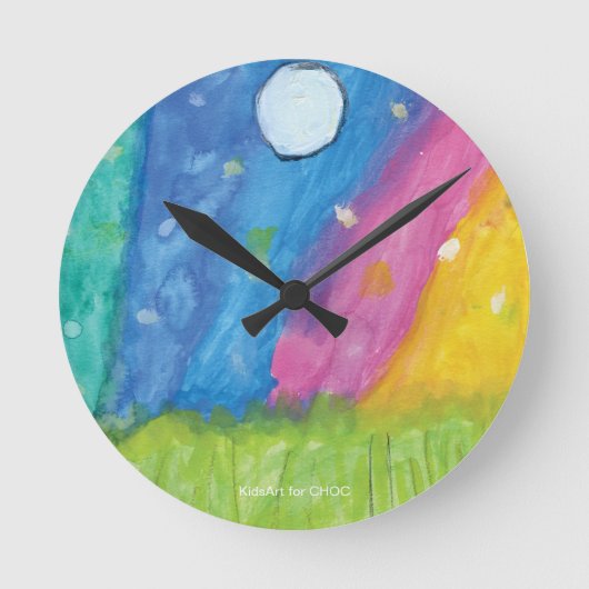 Northern Lights - KidsArt für CHOC Runde Wanduhr (Vorderseite)