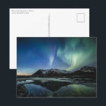 Northern Lights Lofoten Postkarte<br><div class="desc">Astro Foto der Nordlichter im arktischen Nachthimmel über den Lofoten-Inseln in Nordnorwegen,  Skandinavien. Foto © Sebastian Wurm.</div>