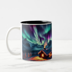 Northern Lights Magic Coffee Tasse/Einmaliges Gesc Zweifarbige Tasse