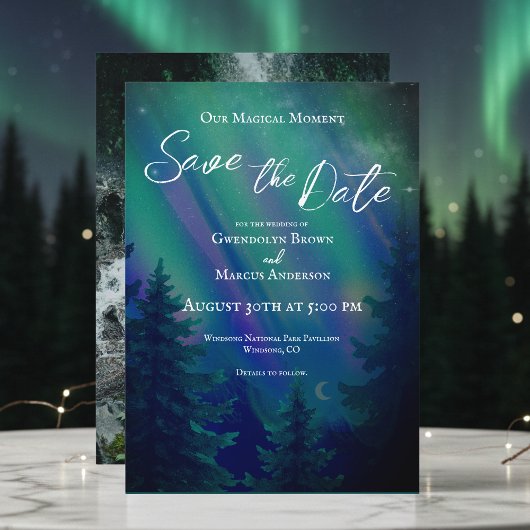 Northern Lights Magical Moment Photo Save the Date