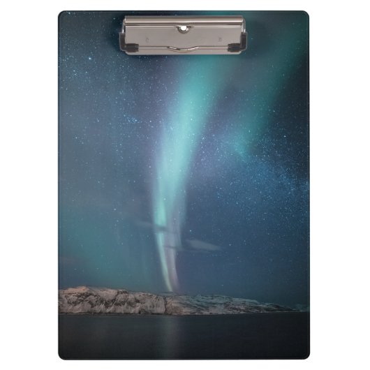 Northern Lights Milky Way Klemmbrett (Vorderseite)