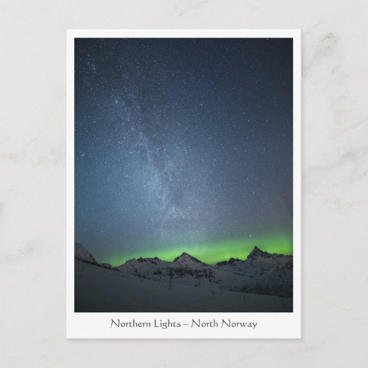Northern Lights Milky Way Postkarte (Vorderseite)
