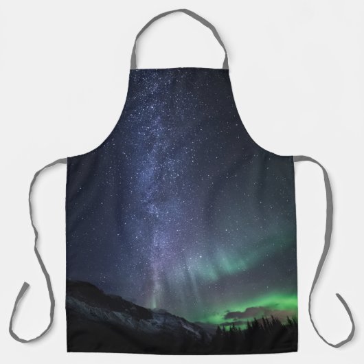 Northern Lights Milky Way Schürze (Vorderseite)