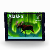 Northern Lights Moose - Alaska Postage Fotoblock (Vorderseite)