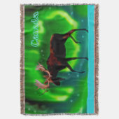 Northern Lights Moose Decke (Vorderseite Vertikal)