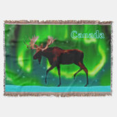 Northern Lights Moose Decke (Vorderseite)