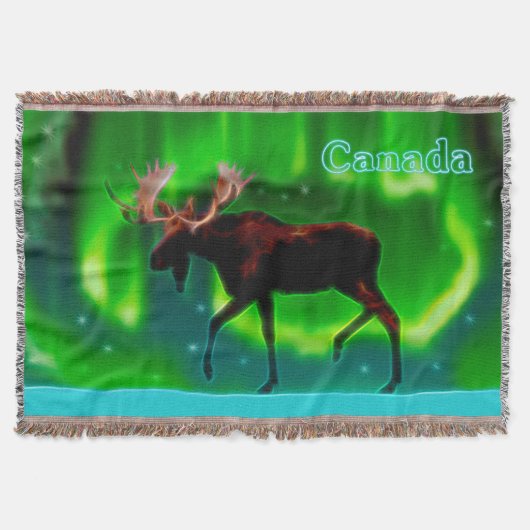 Northern Lights Moose Decke (Vorderseite)