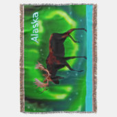 Northern Lights Moose Decke (Vorderseite Vertikal)