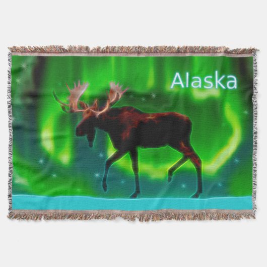 Northern Lights Moose Decke (Vorderseite)