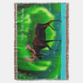 Northern Lights Moose Decke (Vorderseite Vertikal)