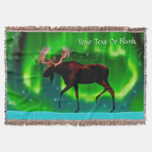Northern Lights Moose Decke (Vorderseite)