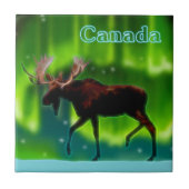 Northern Lights Moose Fliese (Vorderseite)