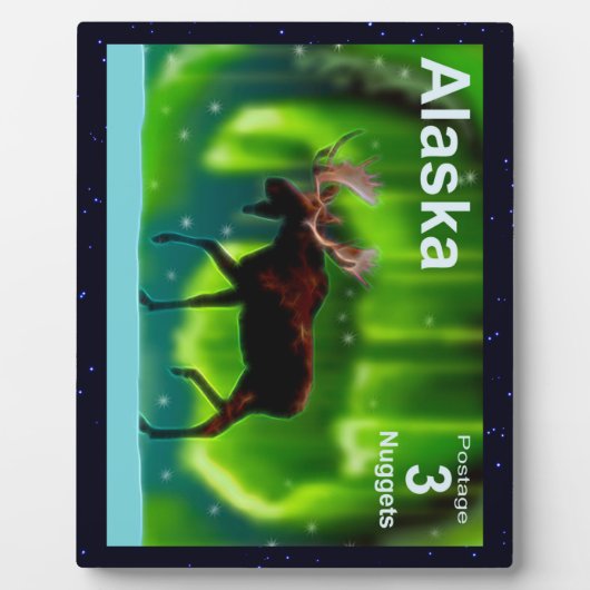 Northern Lights Moose Fotoplatte (Vorderseite)