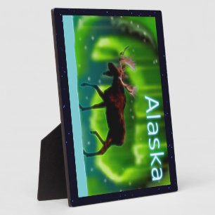 Northern Lights Moose Fotoplatte