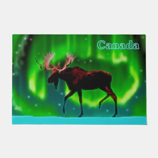 Northern Lights Moose Fußmatte (Vorderseite)