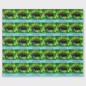 Northern Lights Moose Geschenkpapier (Flach)