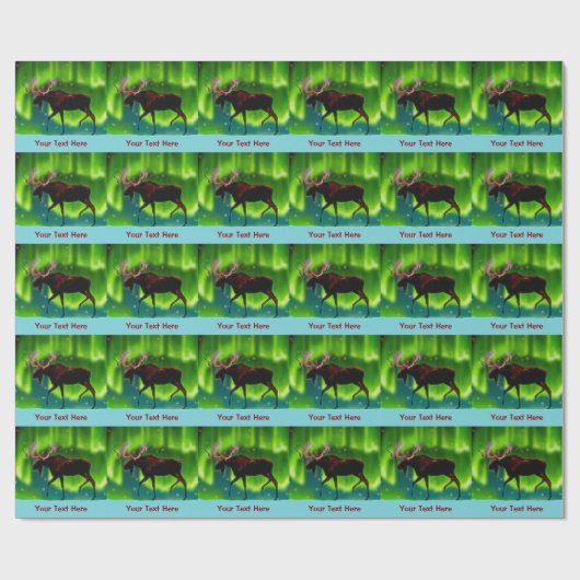 Northern Lights Moose Geschenkpapier (Flach)