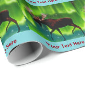 Northern Lights Moose Geschenkpapier (Rolleneckpunkt)