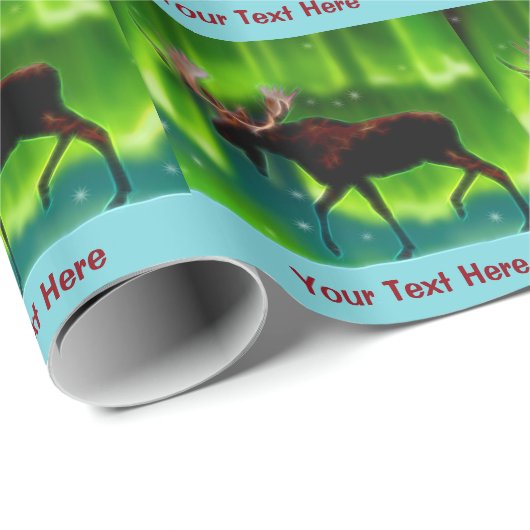 Northern Lights Moose Geschenkpapier (Rolleneckpunkt)
