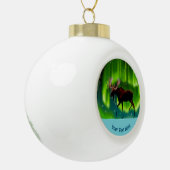 Northern Lights Moose Keramik Kugel-Ornament (Links)