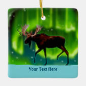 Northern Lights Moose Keramikornament (Vorderseite)