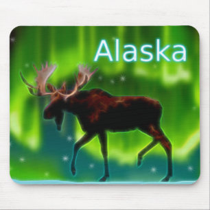 Northern Lights Moose Mousepad