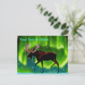 Northern Lights Moose Postkarte (Stehend Vorderseite)