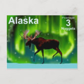 Northern Lights Moose Postkarte (Vorderseite)