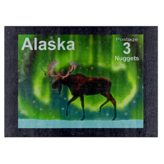 Northern Lights Moose Schneidebrett (Vorderseite)