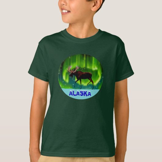 Northern Lights Moose T-Shirt (Vorderseite)
