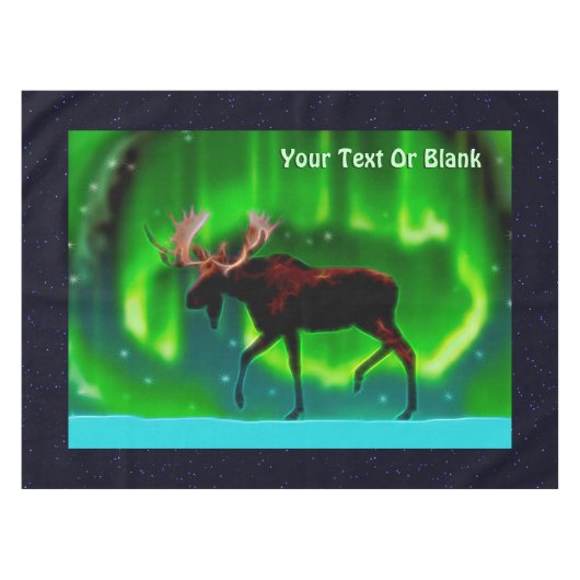 Northern Lights Moose Tischdecke (Vorderseite (Horizontal))
